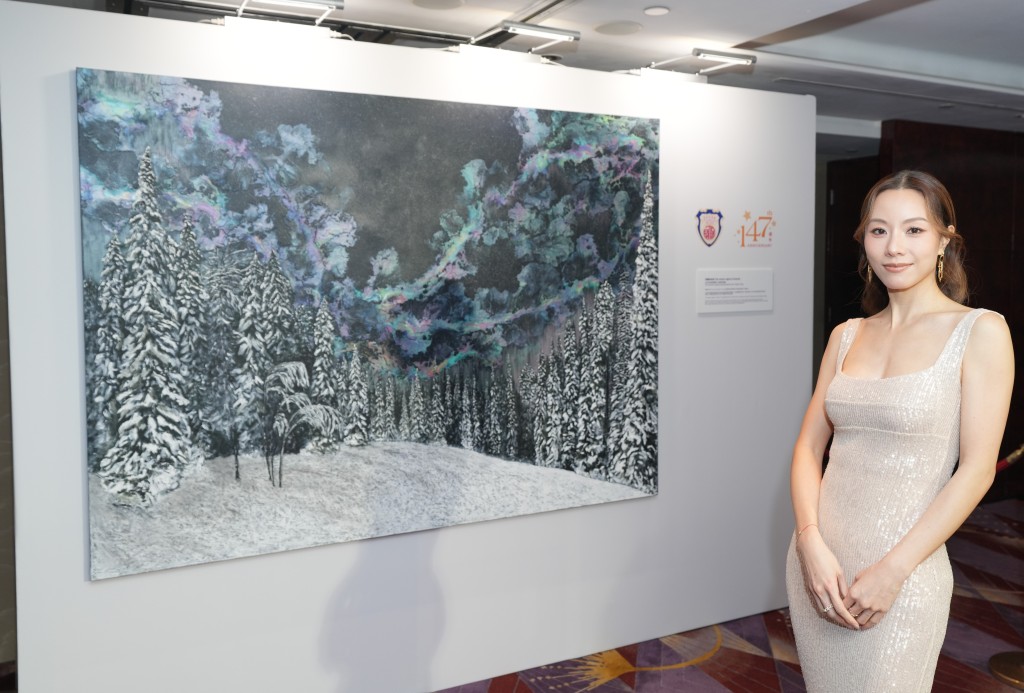 鄧麗欣捐出其親手繪畫畫作《芬蘭的冬夜 The winter night in Finland》作慈善拍賣。