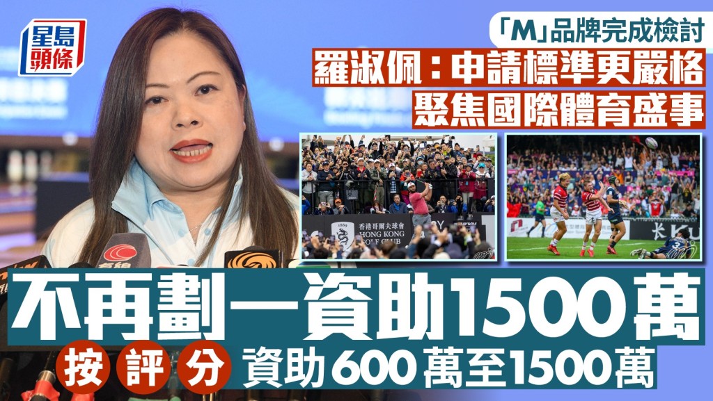「M」品牌檢討︱羅淑佩：將聚焦國際級體育盛事  考慮對港經濟效益  改按評分資助600萬至1500萬元