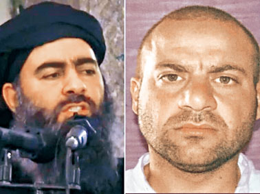 巴格達迪（左）生前欽點的接班人卡達什（右）。