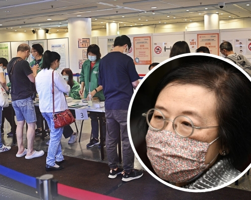 食物及衛生局局長陳肇始（小圖）呼籲市民盡早接種新冠疫苗。資料圖片
