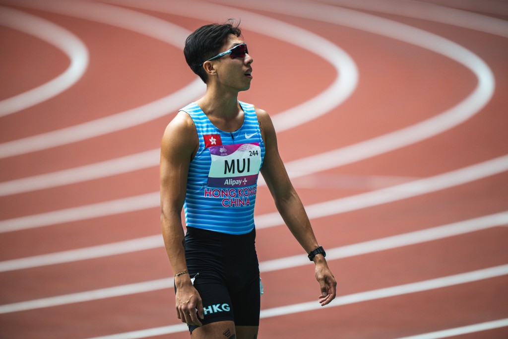 梅政揚在男子110米欄初賽第二組同樣取得第6名。港協暨奧委會圖片