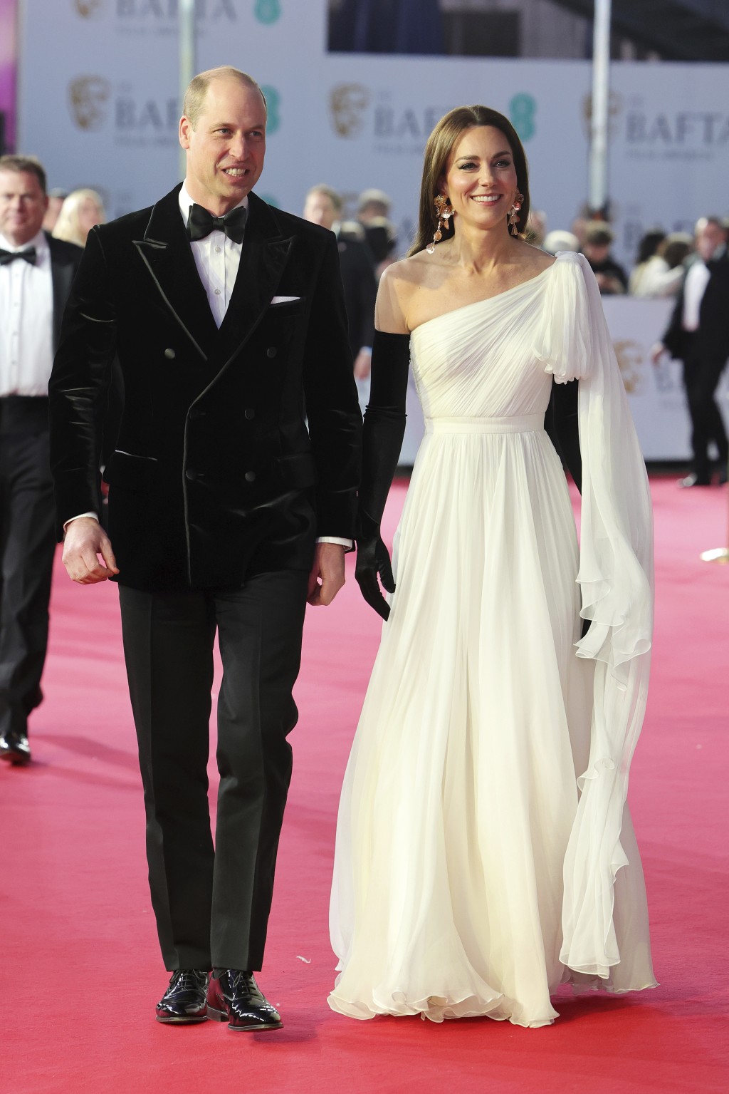 威廉和凯特出席2023年英国影艺学院电影奖（BAFTA）颁奖礼。 美联社