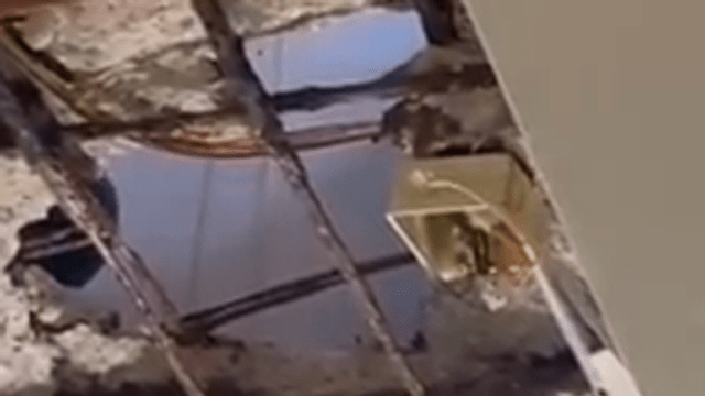 面對經年的滲水問題，部分鋼筋已斷或磨蝕變幼，(HUMA LO＠Youtube影片截圖)