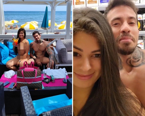 新婚夫妻分享在法國愛德角，不但毋須戴口罩，還可以赤裸逛街。網圖