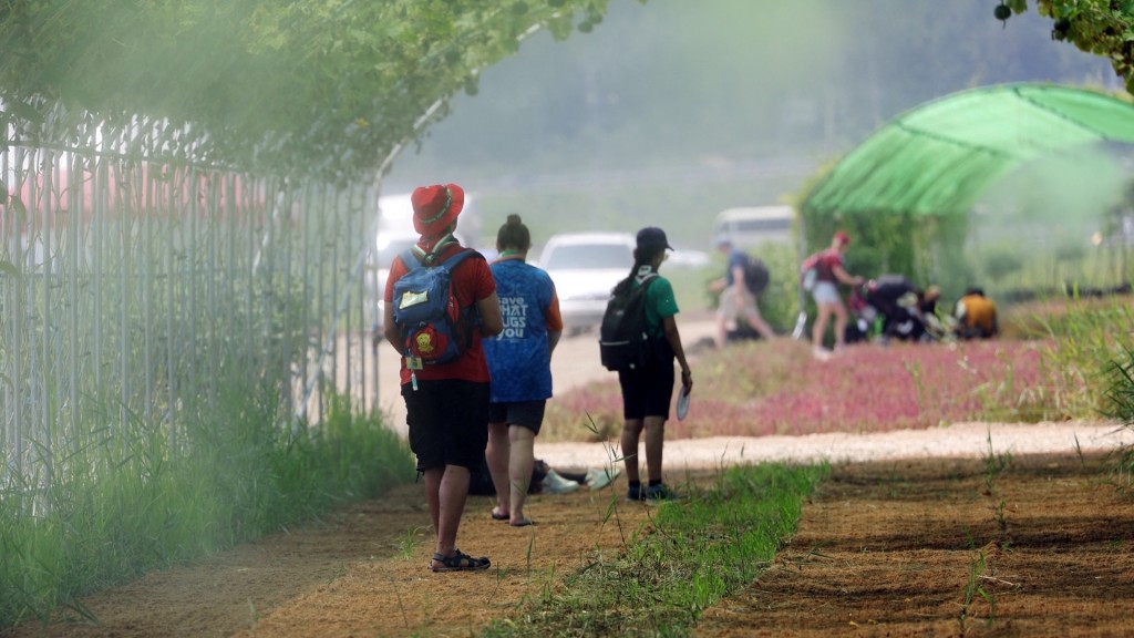第25屆世界童軍大露營本周起在南韓全羅北道新萬金一帶舉行。 路透社