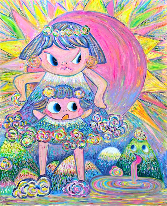 《Pink Sunflower Planet》是Bibi最喜爱的作品，创作灵感源自我的女儿及其童心，藉此提醒大家不要忘记初心。