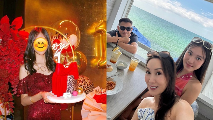 郭可盈女兒16歲生日派對極盡奢華  紅色閃片晚裝驚艷全場禮物超豪氣