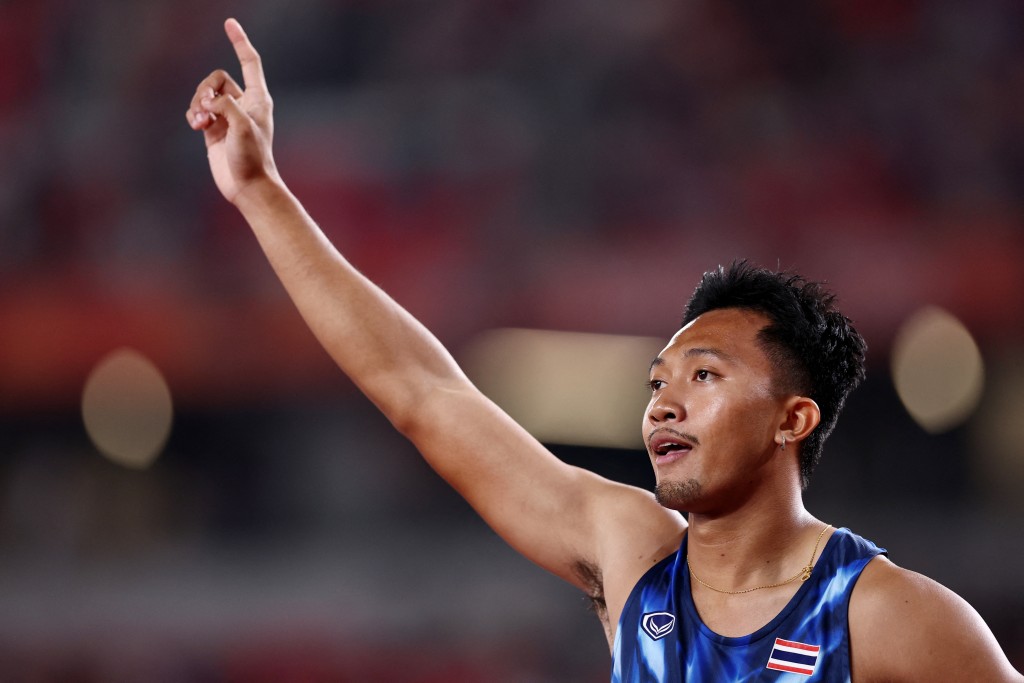 泰國20歲小將邦頌一日兩破男子100米亞運紀錄。路透社