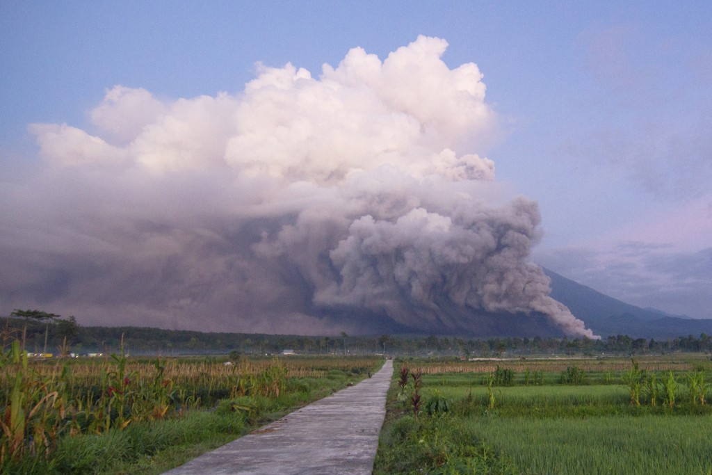 印尼東爪哇塞梅魯火山大爆發。AP