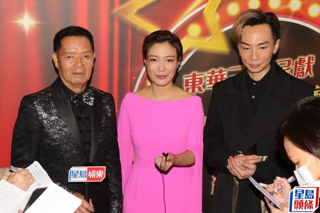 吳大強、龍婷及顏志恆昨晚出席《阮兆輝演藝70樂今宵》。