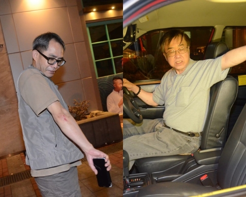 姓戴的士司機(左)追賊受傷；姓陳的士司機(右)。