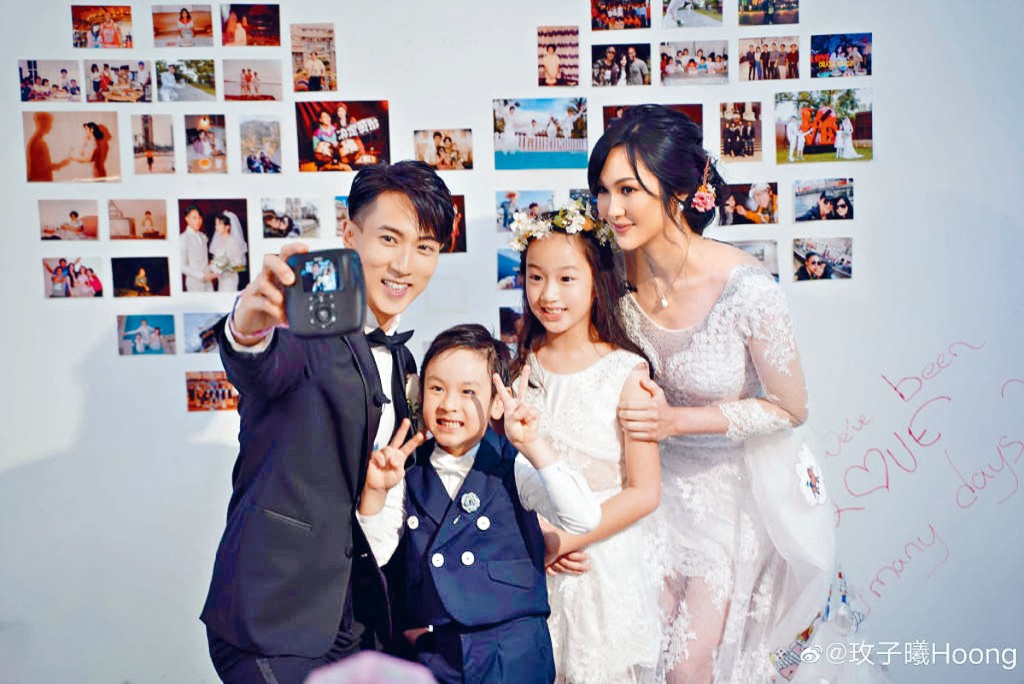 一家四口溫馨合作，令這場婚禮更具意義。