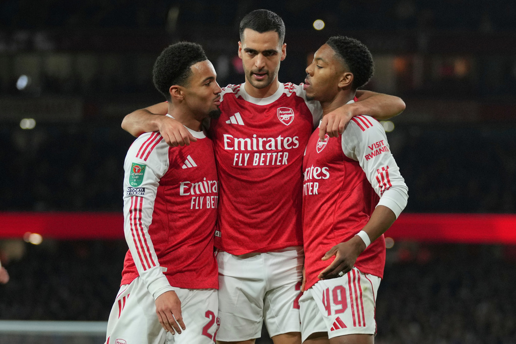 阿仙奴8強對手將是水晶宮。美聯社 阿仙奴8強對手將是水晶宮。美聯社