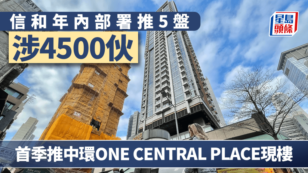 信和年內部署推5盤涉4500伙 首季推中環ONE CENTRAL PLACE現樓