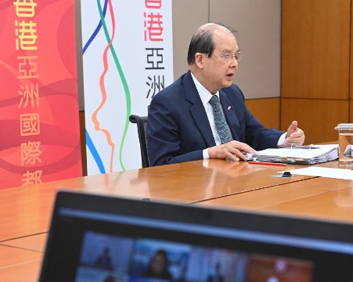 張建宗向東盟商界介紹香港發展。政府新聞處