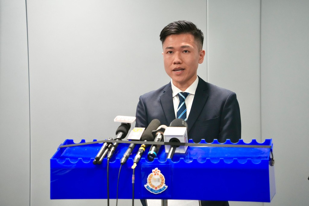 大埔警區科技及財富罪案隊高級督察姚國威。 大埔警區科技及財富罪案隊高級督察姚國威。