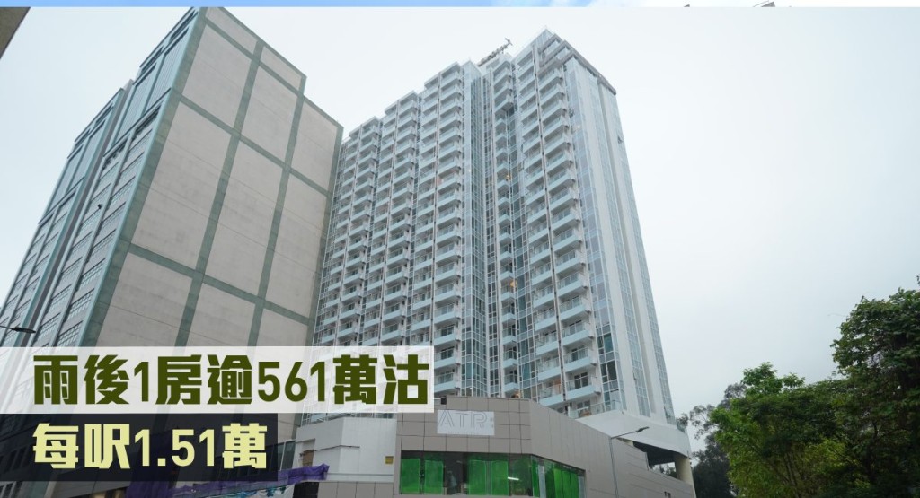 雨後1房逾561萬沽，每呎1.51萬。