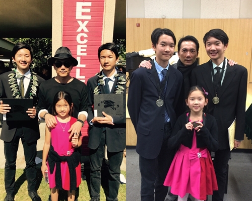 鄒兆龍與前港姐翁慧德育有一對孖仔同囡囡。