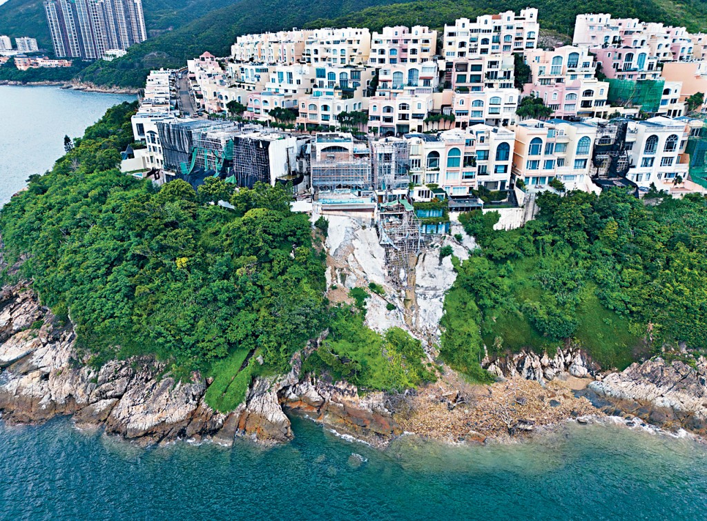 2023年紅山半島臨海斜坡在世紀黑雨下發生嚴重山泥傾瀉事故，事發地點鄰近4間洋房，當中包括涉案76號屋。