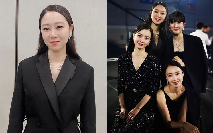 孔孝真於頒獎禮上與秀智、鄭裕美和全度妍合照。