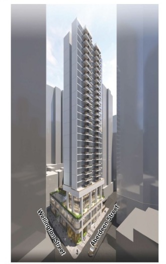 該項目擬發展為一幢樓高30層、不多於119.9米的商住大廈（城規會文件）