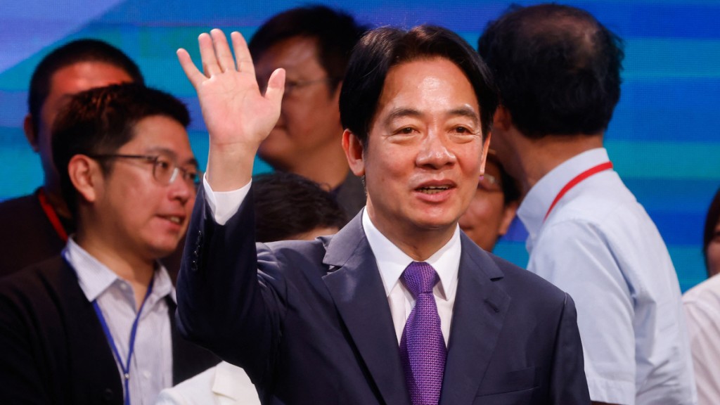 台灣候任領導人賴清德將於5月20日宣誓就任。（路透社資料圖片）