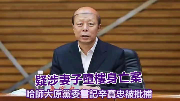 辛寶忠疑涉及其妻子的墮樓案,被公安機關批捕。網上圖片