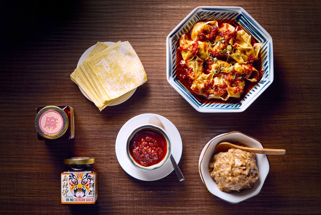 自家制抄手套装齐备所须材料。