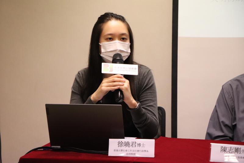 香港大學社會工作及社會行政學系助理教授徐曉君博士公佈研究結果。