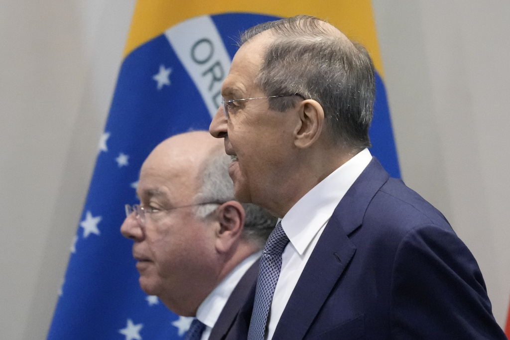 俄羅斯外長拉夫羅夫與巴西外長維埃拉會談。美聯社