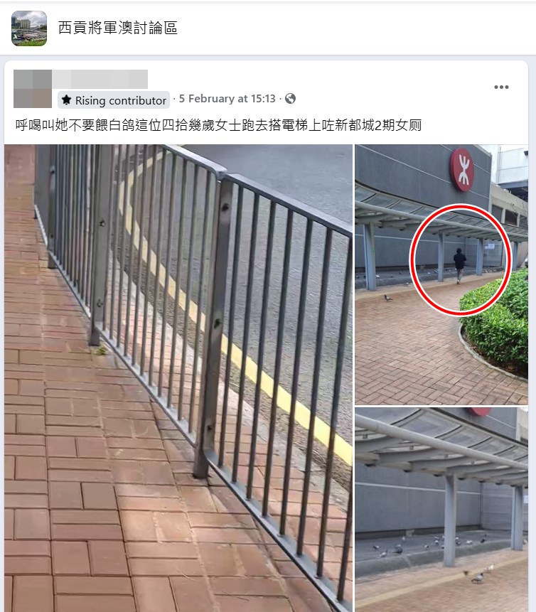 樓主另一帖文。fb「西貢將軍澳討論區」截圖