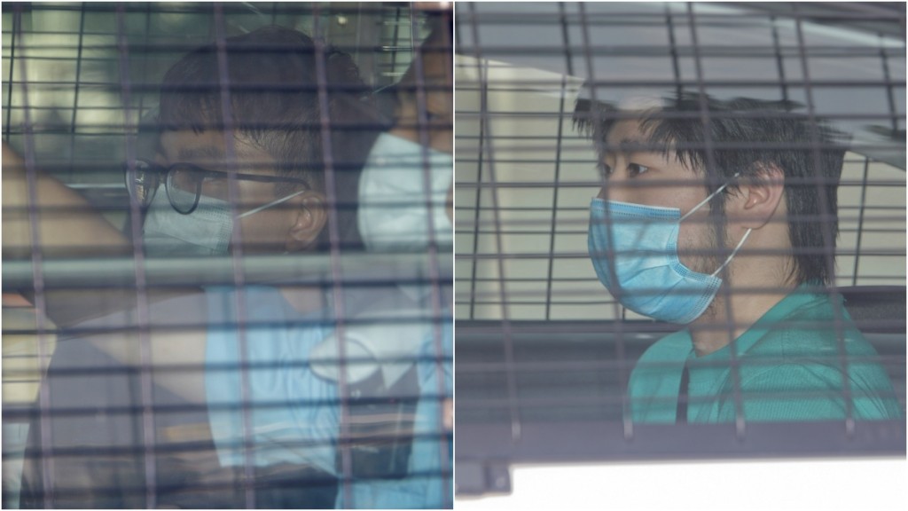 被告蔣周政儒(左)；被告陳右津(右)。 資料圖片