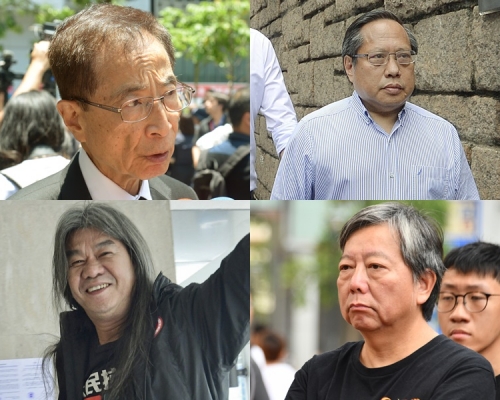 左上起:李柱銘、何俊仁;左下起:梁國雄、李卓人。資料圖片