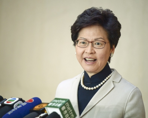 林鄭月娥到訪廉政公署總部。資料圖片