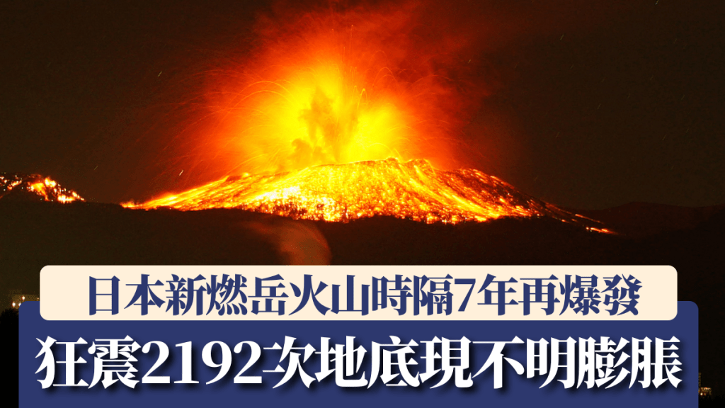 日本新燃岳火山爆發|噴煙1600米一周狂震2192次 地底現不明膨脹