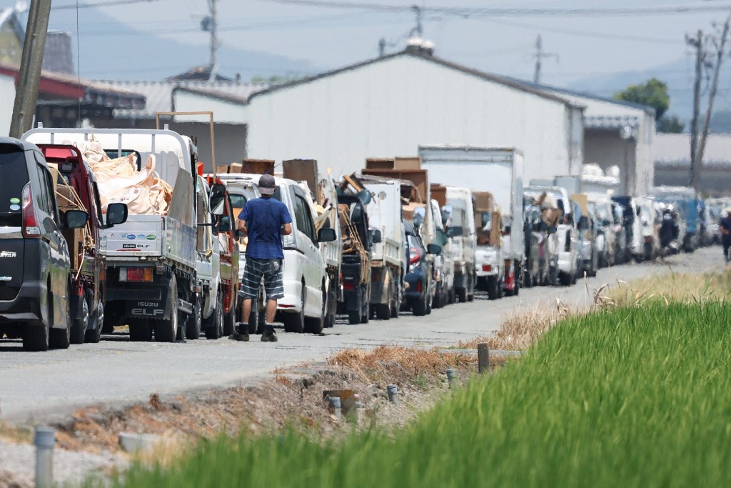 熊本縣內目前有6794人在126處避難所避難。法新社 熊本縣內目前有6794人在126處避難所避難。法新社