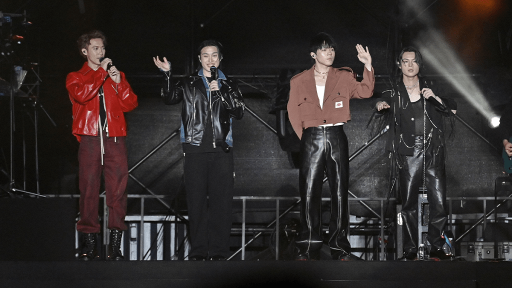男團MIRROR的第二小隊「禿鷹小隊」昨日(12日)在西九竹翠公園舉行露天音樂會《Wild and Gentle Live 2025》。