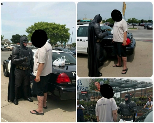 蝙蝠俠是當地警員科爾假扮的。Damon Cole twitter圖片