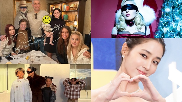 「貓王」遺孀平安夜罕甫四代同堂照  蒙眼麥當娜穿性感內衣做節  李珉廷肉麻宣示主權