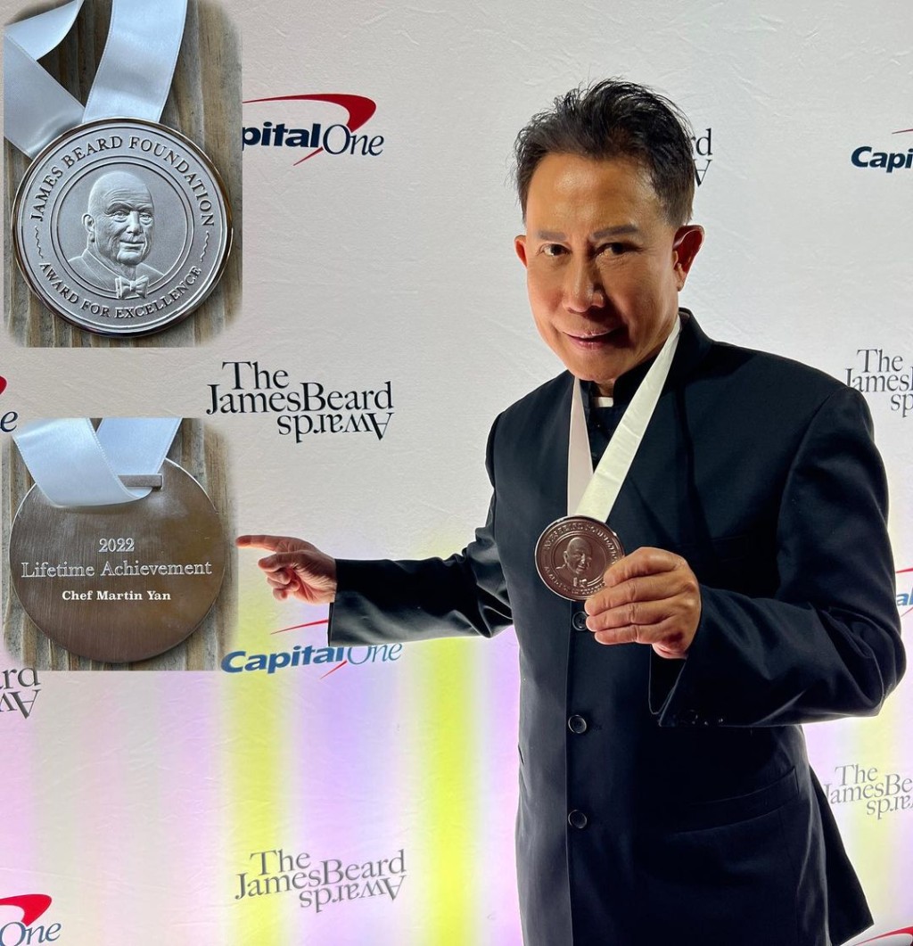 甄文達曾獲有飲食界「奧斯卡」之稱的詹姆斯比爾德獎，頒發最高榮譽「終身成就獎」。