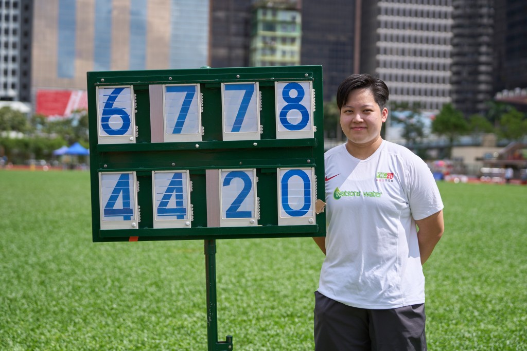 杜婉筠於香港田徑系列賽三女子鐵餅投出44米20,將港績推前近一米半。香港田徑總會圖片
