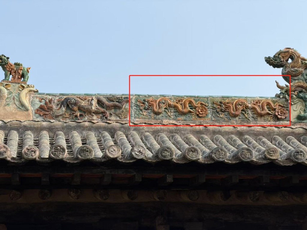 夏禹神祠正脊琉璃現狀實拍。 夏禹神祠正脊琉璃現狀實拍。