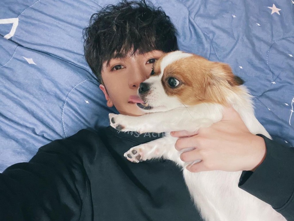 Anson Lo不時在社交網晒愛犬Amber。