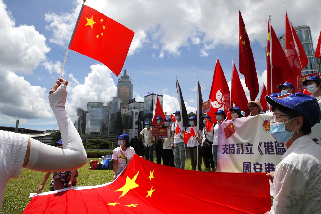 港區國安法將於本港實施。AP圖片