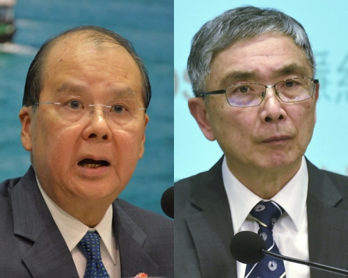 政务司司长张建宗(左)和署理财政司司长刘怡翔(右)。 资料图片