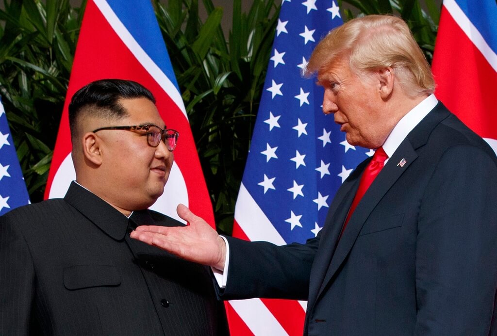 特朗普第一任期内曾与金正恩会面3次。美联社