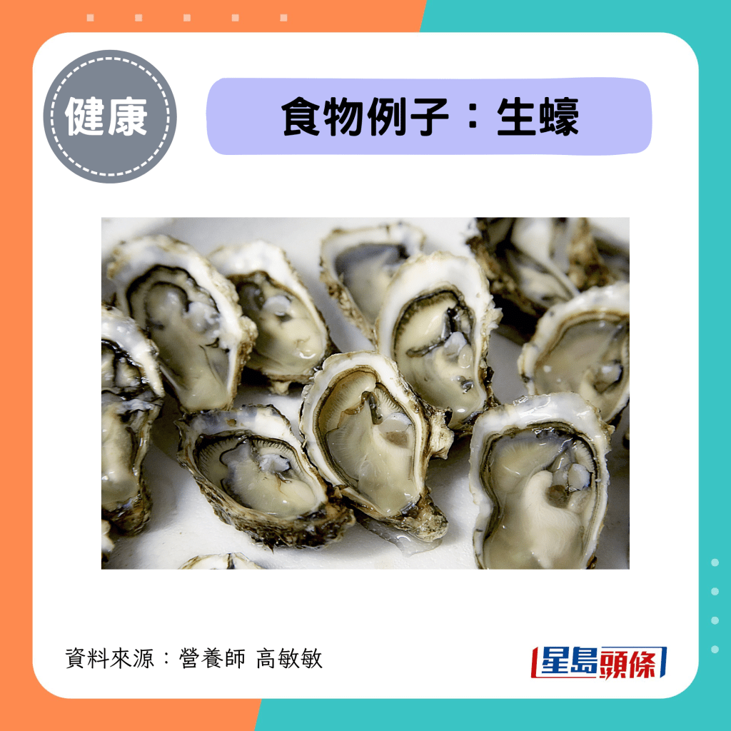 锌食物例子：生蠔