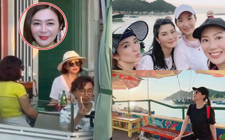 關之琳同汪詩詩等人同日Po去大澳玩嘅相。