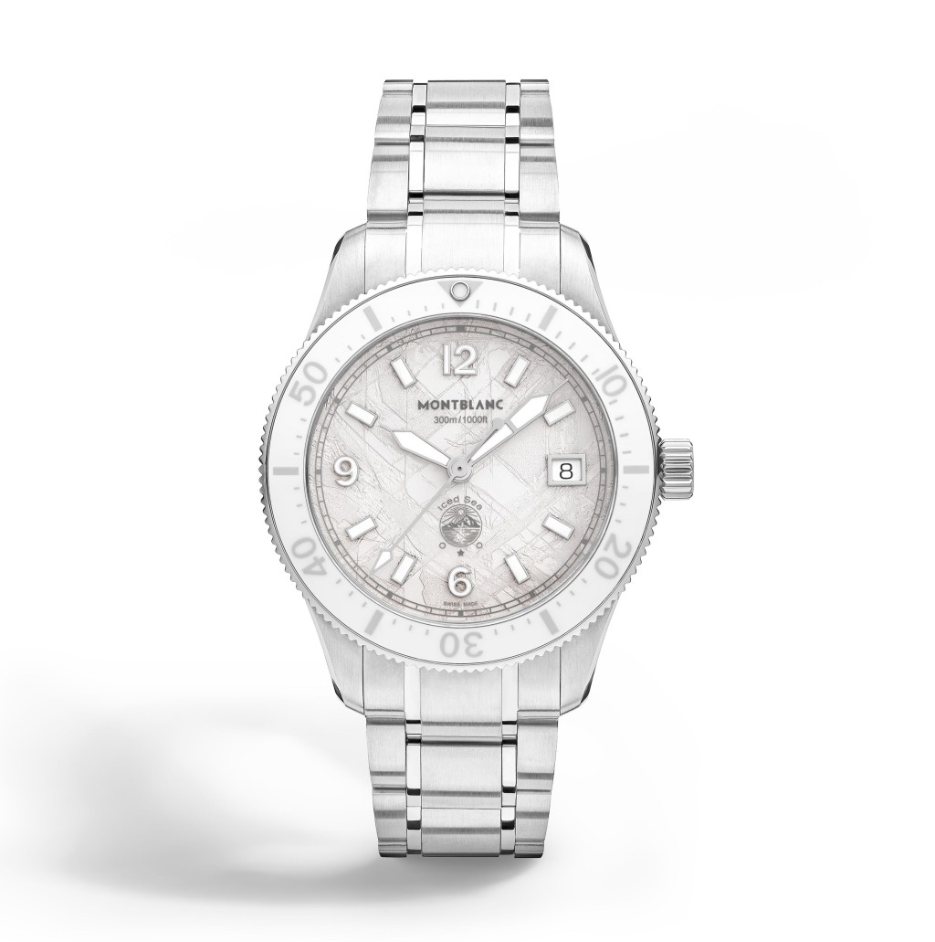 Montblanc Iced Sea Automatic Date 0 Oxygen,錶殼:38mm不鏽鋼 / 機芯:MB 24.17自動 / 售價:$27,500(鋼帶)。 Montblanc Iced Sea Automatic Date 0 Oxygen,錶殼:38mm不鏽鋼 / 機芯:MB 24.17自動 / 售價:$27,500(鋼帶)。