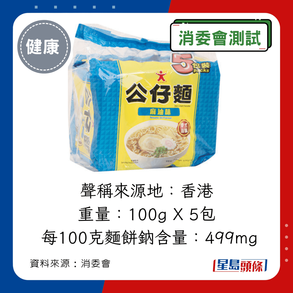 公仔 公仔麵 麻油味